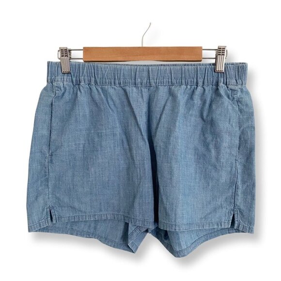 Madewell Women's Chambray Pull-On Shorts. Style L0048. Blue. Size Small - Picture 2 of 12